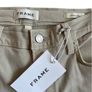 Men FRAME L'Homme Mid-Rise Slim Fit Khaki Jean Pants Size 36 Menswear Casual NWT